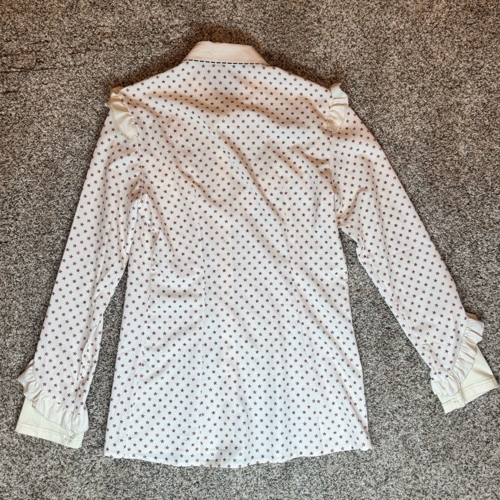 Cream Button-Up Shirt with Floral Embroidery - Picture 2 of 3